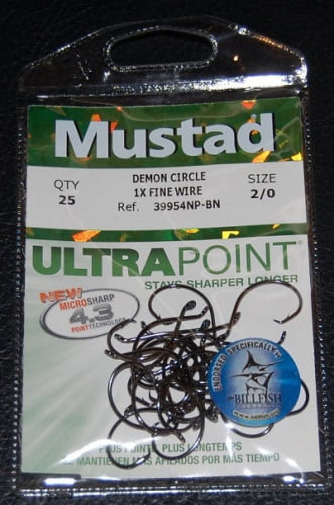 Mustad 39954NP-BN Demon Perfect Circle Inline Hook - Size 2/0 - Walmart.com