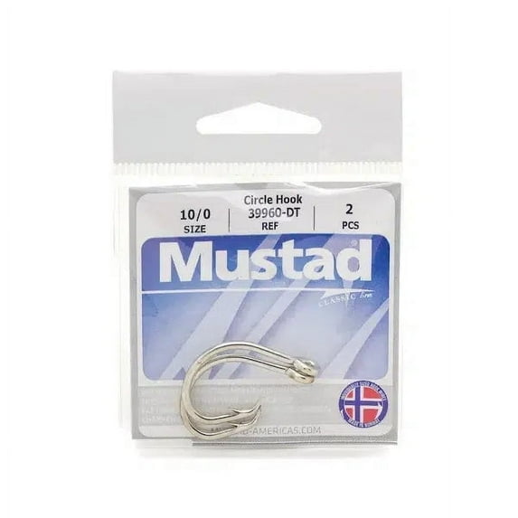 Mustad 39960ST-DT-12/0-100 Classic Circle Hook Size 12/0 Curved In