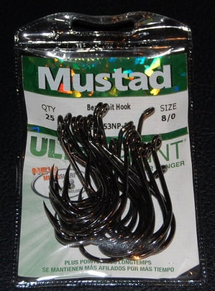 Mustad 92553NP-BN Beak/Octopus Bait Hook 1X Strong - Size 8/0