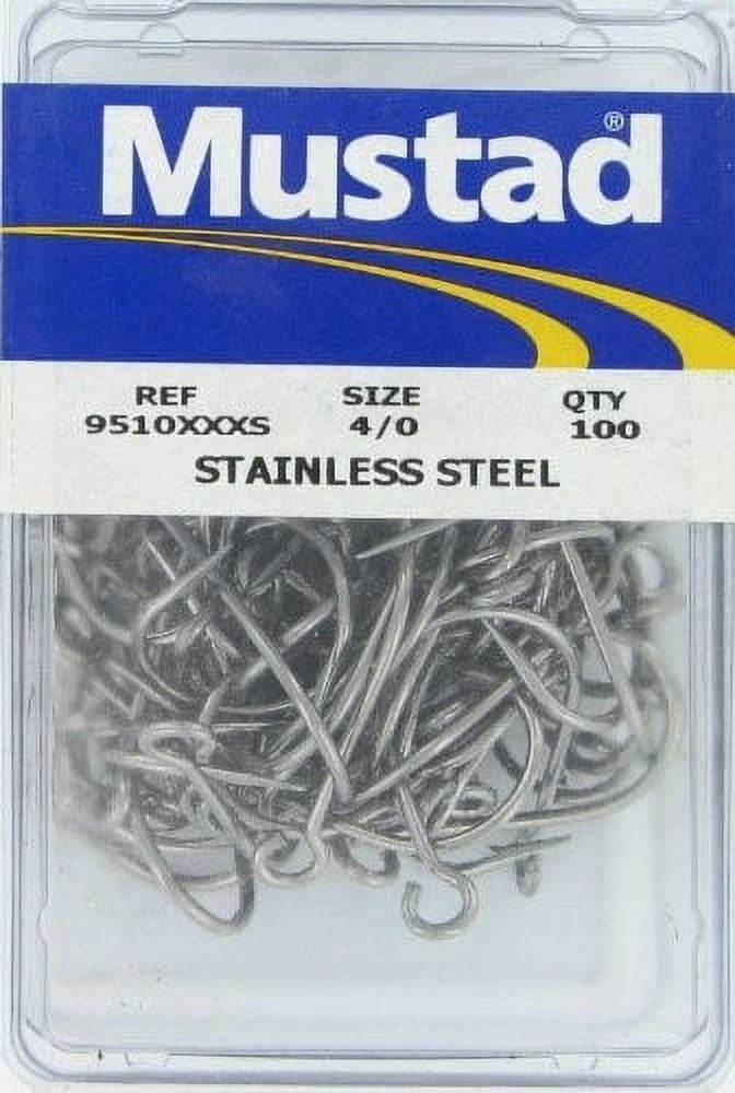 Mustad 9510XXXS Salmon Siwash, 3X Strong, Hollow Point, Open Ring Classic Hook - Stainless - 100 Per Pack