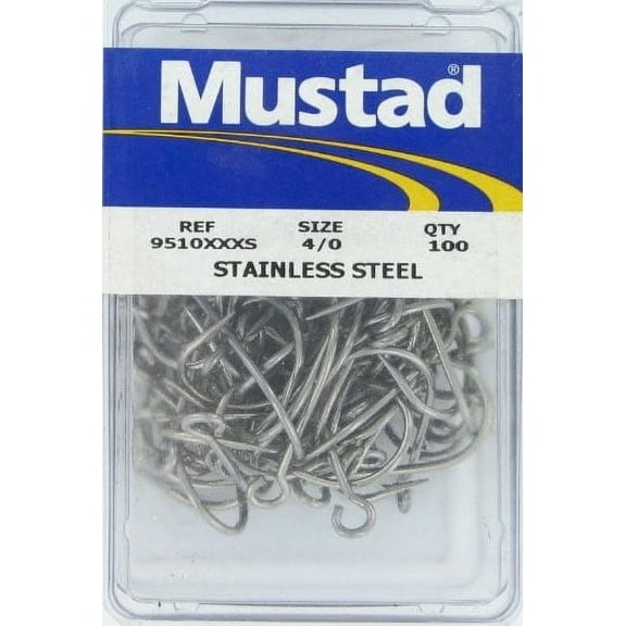 Mustad 9510XXXS Salmon Siwash, 3X Strong, Hollow Point, Open Ring Classic Hook - Stainless - 100 Per Pack