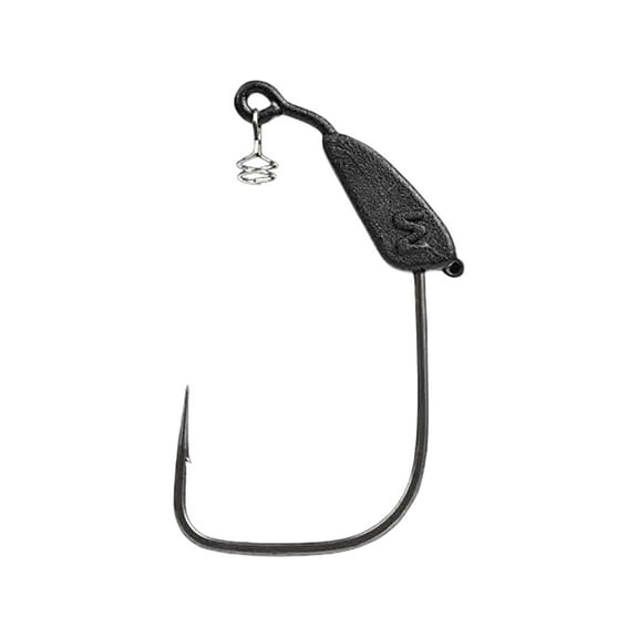 Mustad AlphaPoint Infiltrator Weighted 1/2oz Swimbait Hook #6/0 Black Nickel 2PK
