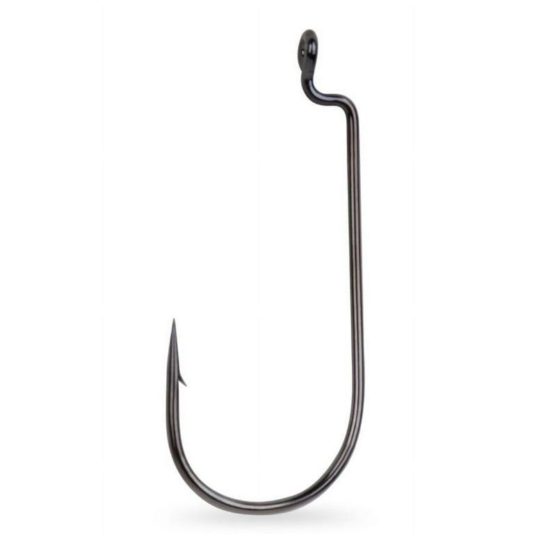 Mustad Big Bite Worm Hook - Size: 1/0 (Black Nickel) 6pc