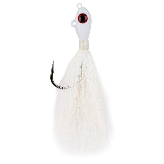 Mustad Big Eye Bucktail Fishing Lure (White/Chartreuse) - Size: 1oz