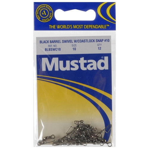 Mustad Black Barrel with Coastlock Snap, #10
