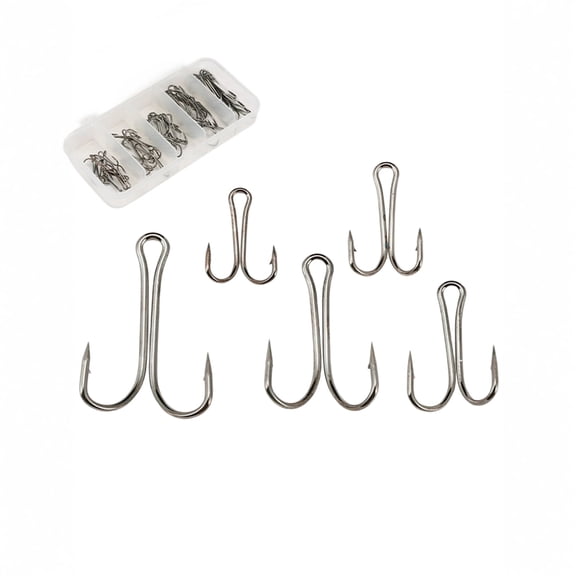 Mustad Classic 4 Extra Strong Kingfish Treble Hook (Pack Of 25), Double Claw Treble Hooks For Kingfish Fishing, 2-Hook Design With Sharp Points For Anchoring And Trolling,