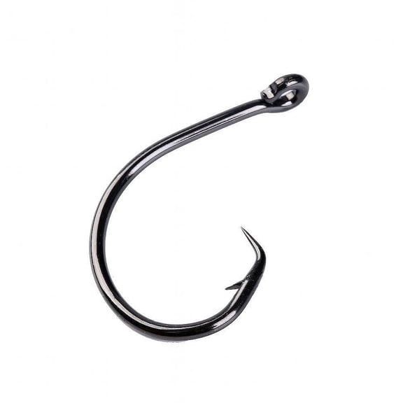 Mustad Demon Perfect Circle in Line 2X Strong 1X Long Hook (4 Pack), Black/Nickel, Size 10/0