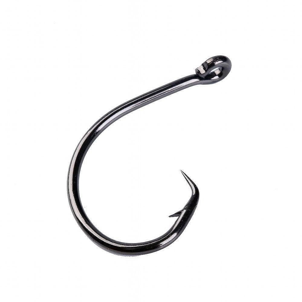 Mustad Demon Perfect Circle in Line 2X Strong 1X Long Hook (4 Pack), Black/Nickel, Size 16/0
