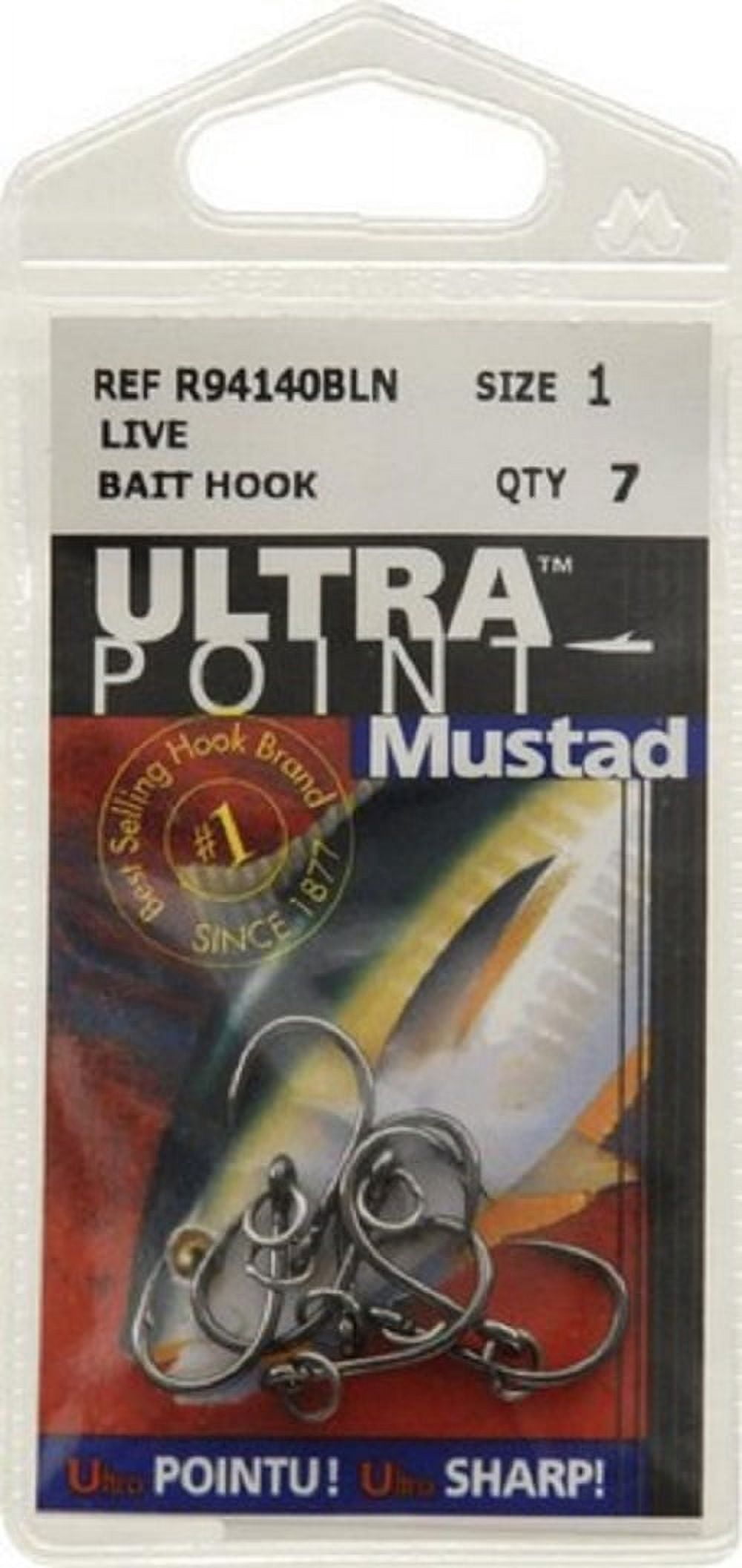 Mustad - Ring Live Bait Hook Size 1 Multi-Colored
