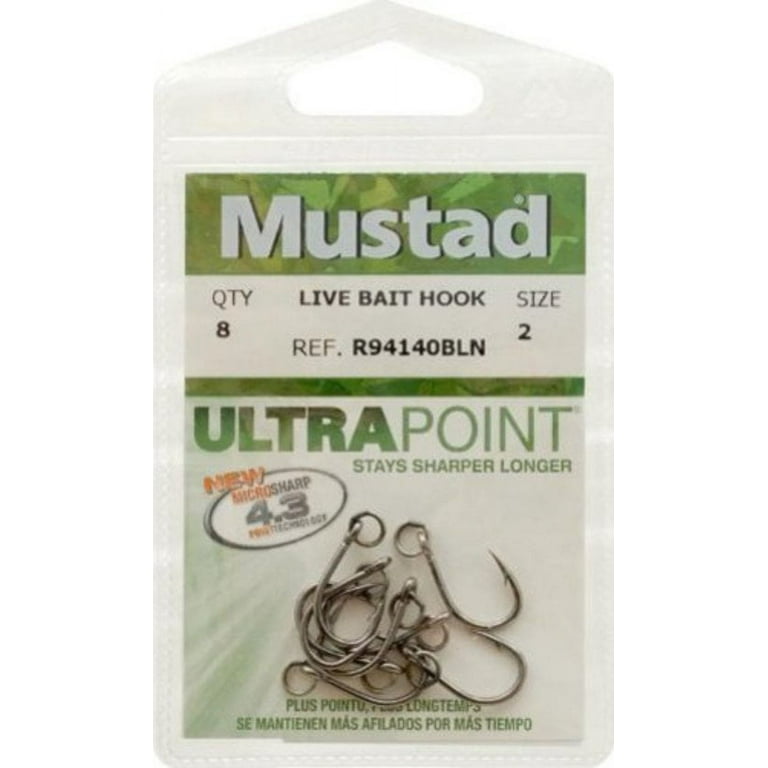 Mustad - Ring Live Bait Hook Size 2 Multi-Colored