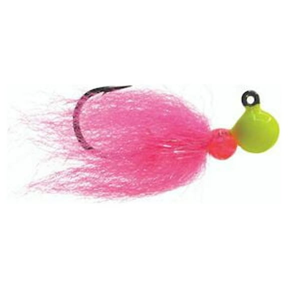 Mustad SBJ-1/8-CFP-1 Sink It Series Jig UV Chartreuse-Anadro Flo Pink
