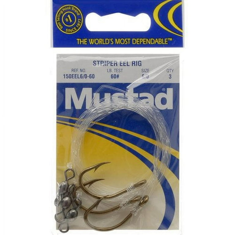 Mustad Striper Eel Rig Size 6/0 Hooks Monofilament Leader - Walmart.com