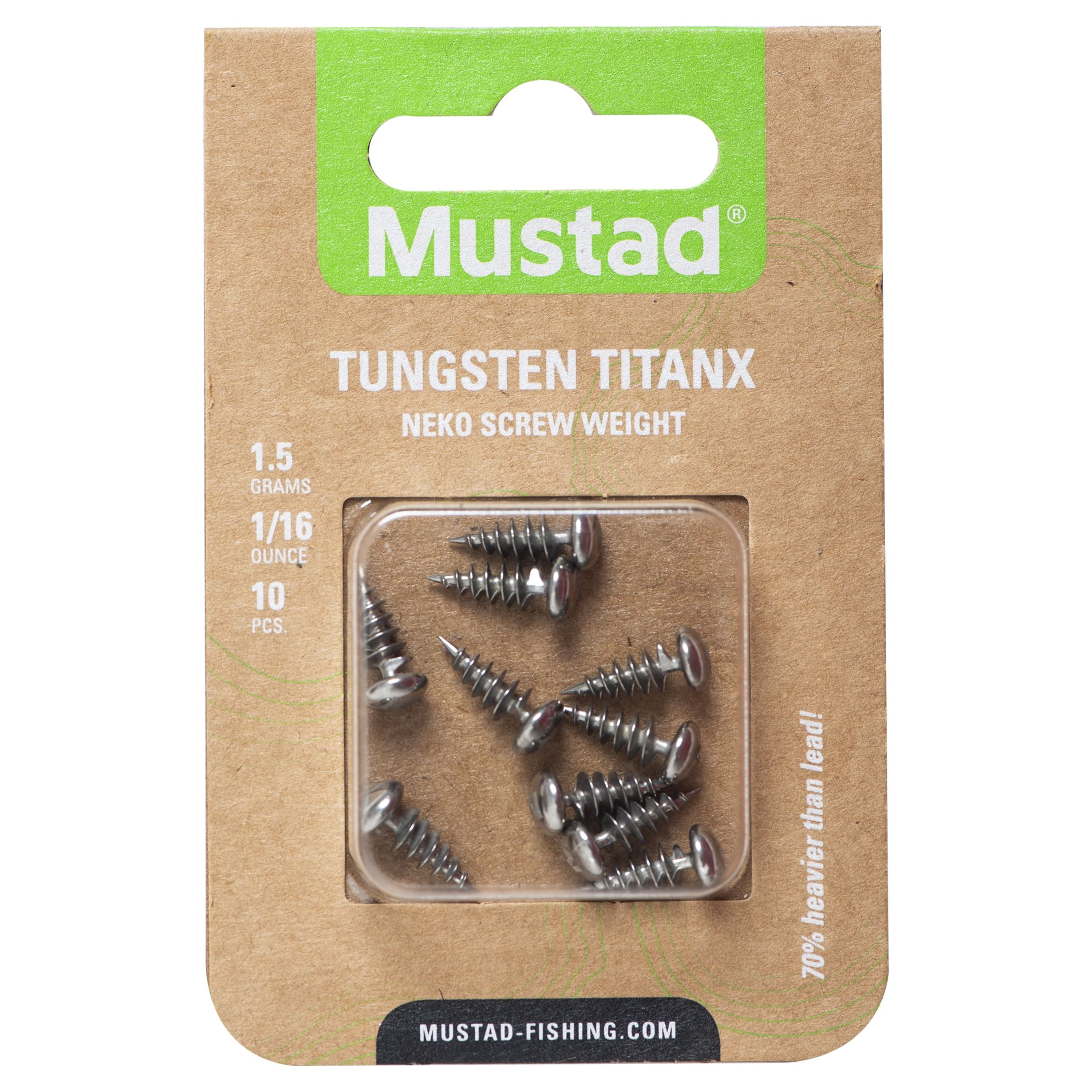 Mustad Tungsten Lure Neko Screw Weight - Size: 1/16oz 10pc