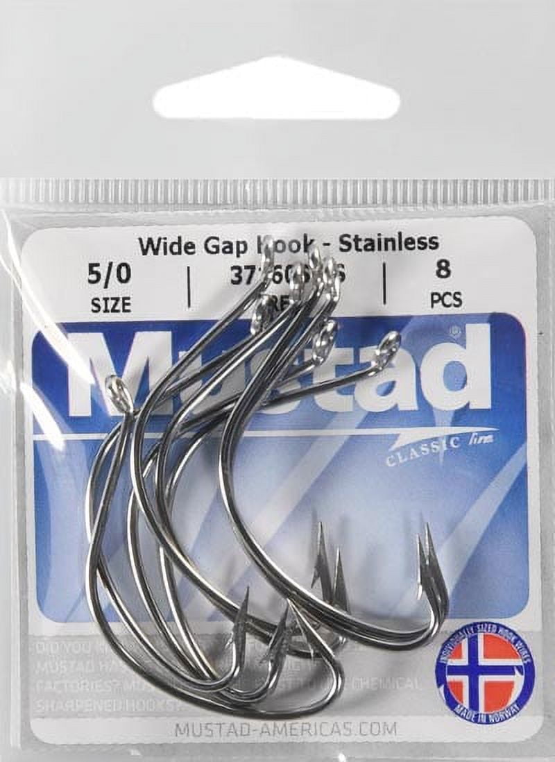 Wide Gap Hooks Mustad UltraPoint Impact Soft Plastic Hooks - Wide Gap 28  Degree Bend, Straight Keeper, Pack Of 5, Size 3/0 Mustad UltraPoint Hooks
