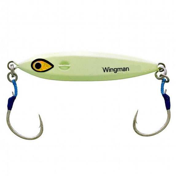 Mustad Wingman Slow Fall Jig MJIG06 Glow, 4oz | 100g Jigs