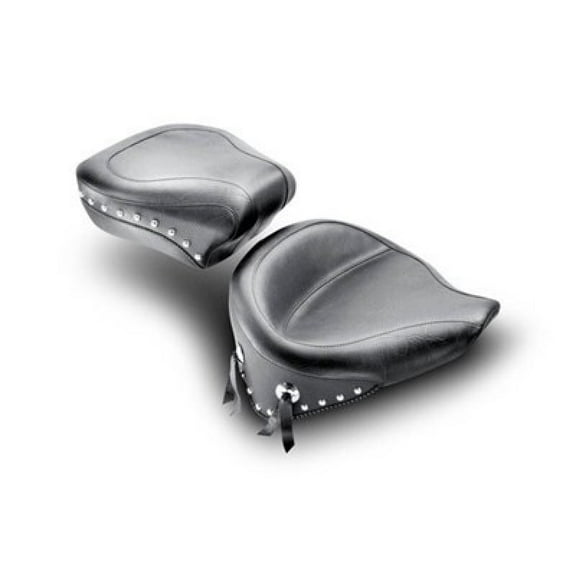 Mustang 00-15 Harley Softail Standard Rear Tire Wide Touring Passenger Seat w/Studs - Black