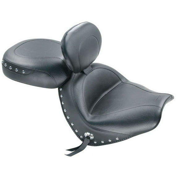 Mustang 2-Piece Wide Touring Seat w/Driver Backrest Studded (79190)