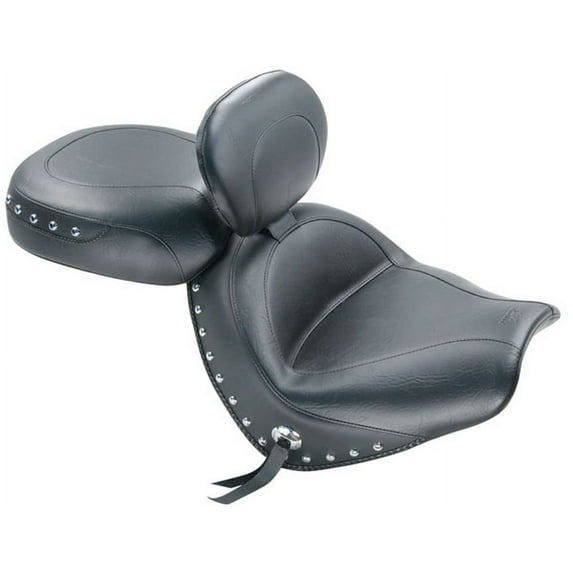 Mustang 2-Piece Wide Touring Seat w/Driver Backrest Studded (79240)