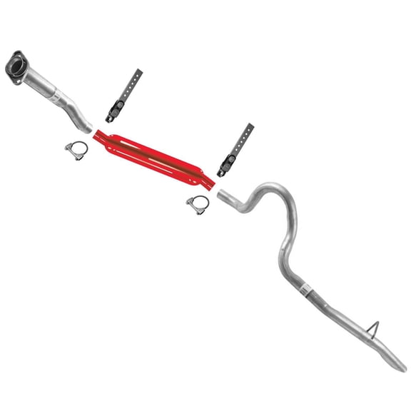 for Mustang 3.8L 1994-1998 CE Muffler Pipe Kit - for Universal for Fit System, 2x Clamps Included, Premium Exhaust Flow, Uncoated/Sprayed Finish, US Made