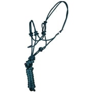 Mustang Easy-on Horse Rope Halter | with 8 Foot Lead | Hunter Green