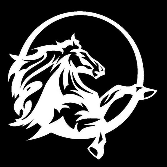 Mustang Horse Vinyl Decal Sticker | Cars Trucks Vans Walls Laptops Cups | White | 6.5 inches | KCD994