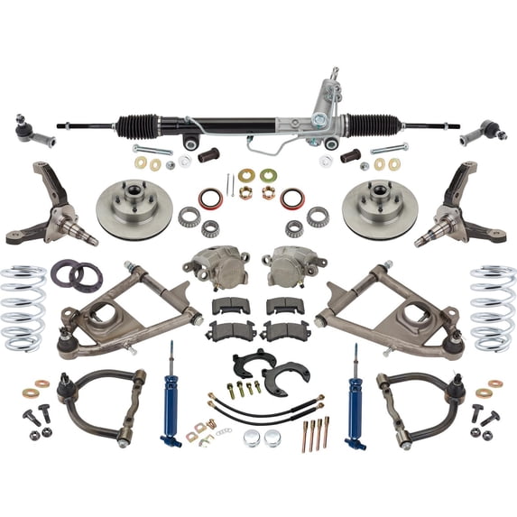 Mustang II IFS Hub-to-Hub Independent Front End Suspension Kit, Tubular Control Arms, 375 Rated Coilovers, Power Rack, 5 x 4-1/2" Bolt Pattern