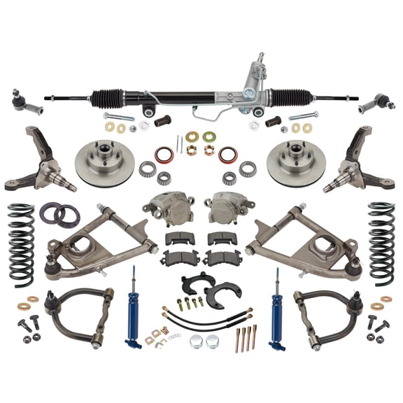 Mustang II IFS Hub-to-Hub Independent Front End Suspension Kit, Tubular Control Arms, 500 Rated Coilovers, Power Rack, 5 x 4-1/2" Bolt Pattern