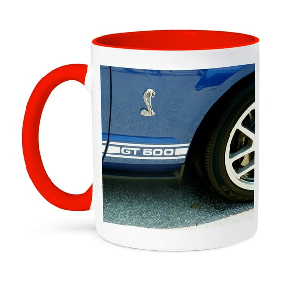 3dRose, Mustang Lovers Dream Car, 15oz Two-Tone Red Mug