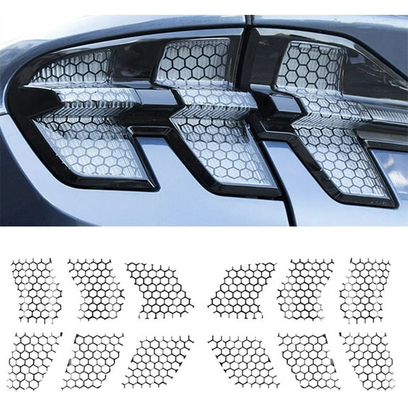 Mustang Mach-E Rear Taillight Honeycomb Vinyl Stickers, Matte Black, 2021-2024