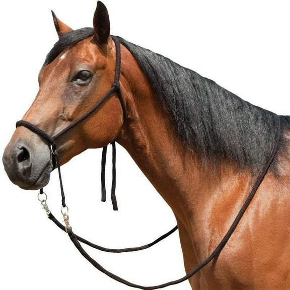 Mustang Nylon Bitless Bridle w/Reins Black