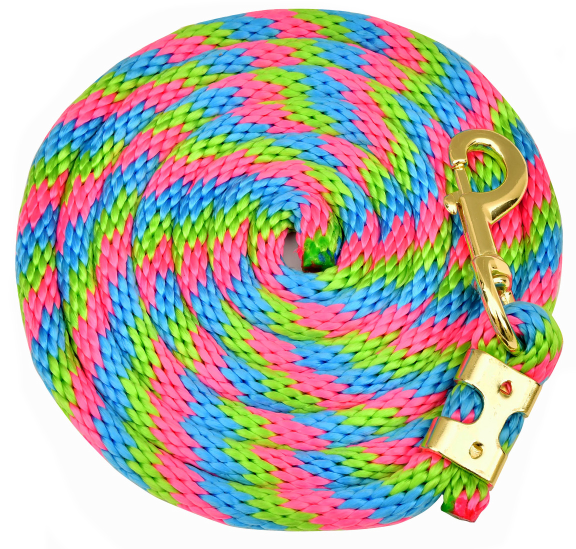 Poly Lead Rope Mustang Poly Lead Rope 9ft. with Bolt Snap, Hot Pink/Aqua/Lime, One ...