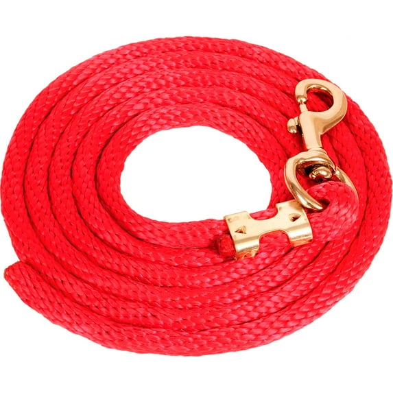 Mustang Poly Lead Rope 9ft. with Bolt Snap, Red,One Size
