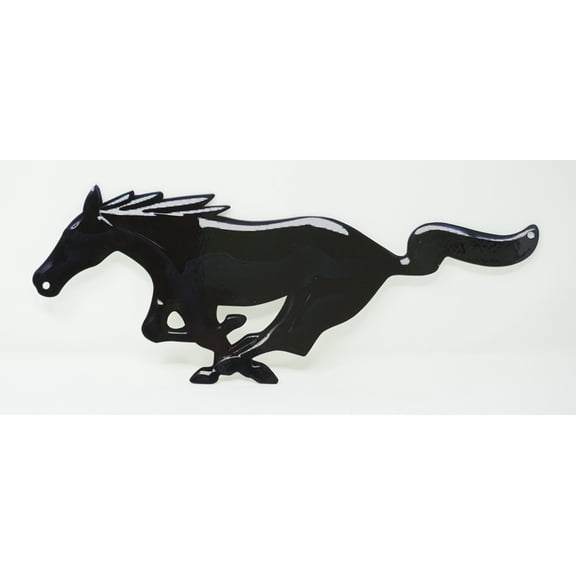 Mustang Pony Black Metal Sign