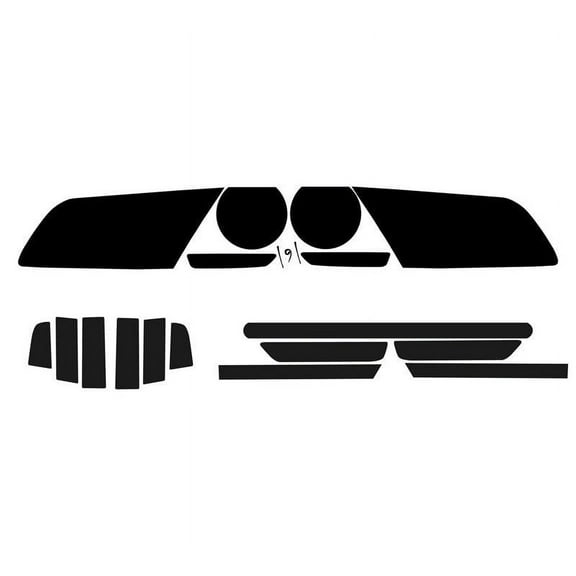Mustang Pre-Cut Vinyl Overlay Complete Headlight and Taillight Plus Tint (2013 2014) Dark