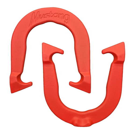 Mustang Professional Pitching Horseshoes, Red, Single Pair (2 horseshoes)- Made in the USA
