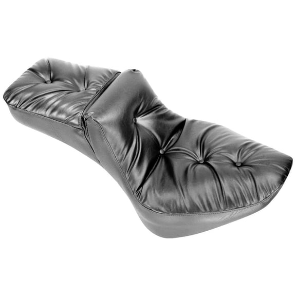 Mustang Regal Duke Extra Wide One-Piece 2-Up Seat for Harley Softail Wide Tire 200mm - Black Vinyl (76390)