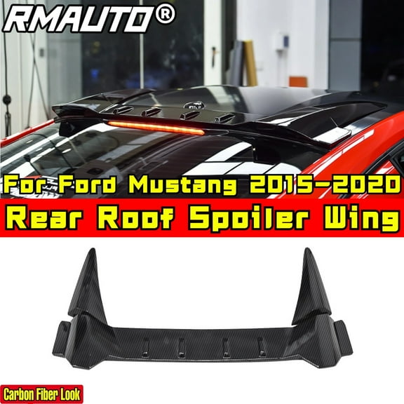 Mustang Roof Spoiler Carbon Fiber Look Combat Style Rear Trunk Wing Body Kit For Ford Mustang 2015-2020 Car Accessories