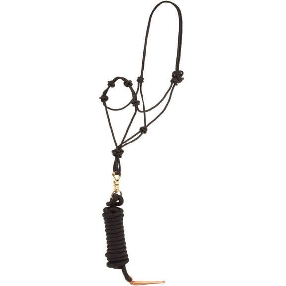 Mustang Rope Halter Horsemanship Lead Black