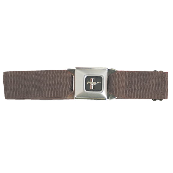 Mustang Seatbelt - Brown Web Belt