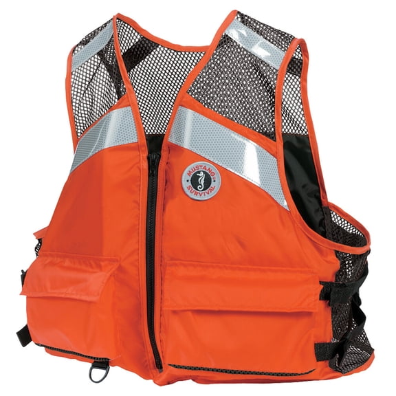 Mustang Survival MV1254T1 Industrial Mesh Vest Orange 4XL/5XL USCG PFD