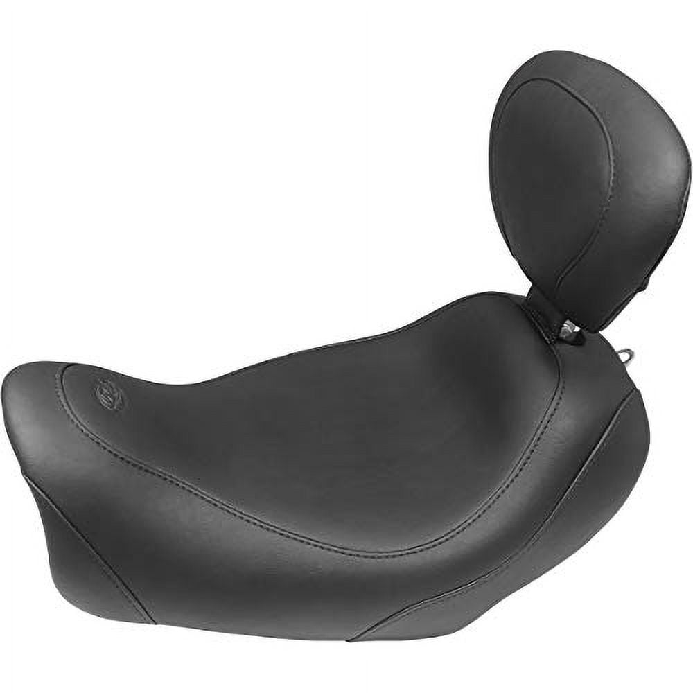 Mustang Tripper Wide Solo Seat with Driver Backrest (Black) for 14-17 Harle