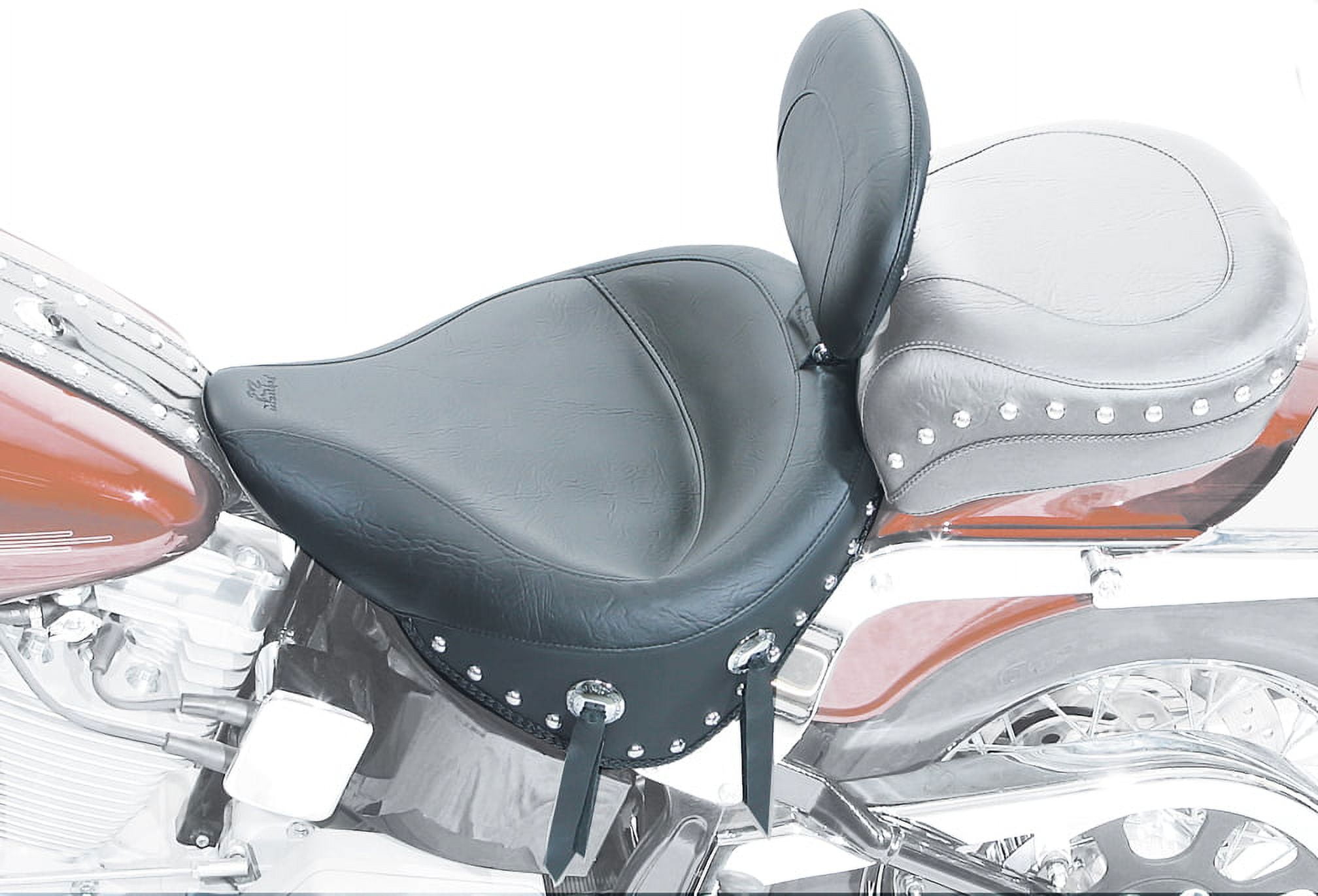 Mustang Wide Studded Solo Seat w/Driver Backrest (79740)