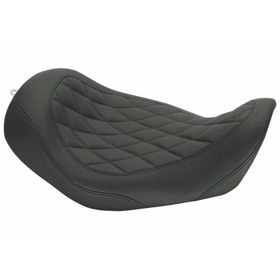 Mustang Wide Tripper Solo Driver Diamond Stitch Seat '06-'17 Harley Dyna (76704)