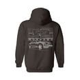 thumbnail image 1 of Mustang With Grill-Ford Hoodie Hooded Sweatshirt-Dark Chocolate-Small, 1 of 4