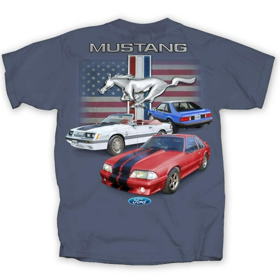 Mustangs Fox Body/ Flag Ford Mens T shirts(Joe Blow t's) Licensed