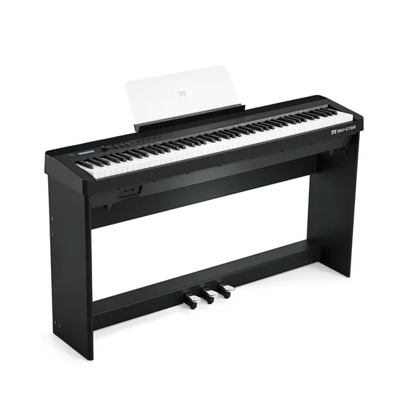 Mustar 88 Keys Fully Weighted Digital Piano Graded Hammer Action Keyboard (Black)