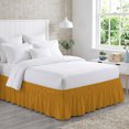 thumbnail image 1 of Mustard Bed Skirt Queen Size 18 Inch Drop, Golden Yellow Color Solid Background Autumnal Rustic Farmhouse Adjustable Elastic Dust Ruffles Bedskirt for Queen Bed Wrap Around Pleated Mattress Cover, 1 of 9