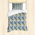thumbnail image 1 of Mustard Duvet Cover Set, Brush Strokes Drawn Modern Abstract Doodles Scribbles Spots Sketching, Decorative 2 Piece Bedding Set with 1 Pillow Shams, Twin Size, Sea Blue and Dark Yellow, by Ambesonne, 1 of 3