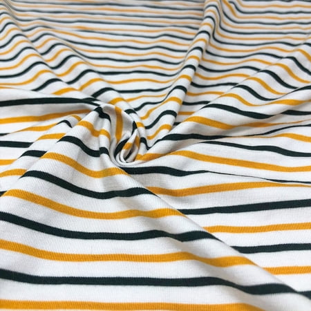 Mustard & Hunter Green Double Striped Cotton