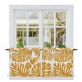 thumbnail image 1 of Mustard Monstera Tier Curtains 24 Inch Length, Palm Tree Leaf Boho Botanical Tropical Cafe Short Curtains for Bathroom Over Sink, Small Kitchen Curtain Light Filtering Drapes 2 Panels 27.5"Wx24"L, 1 of 9